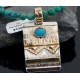 Certified Authentic 12kt Gold Filled and .925 Sterling Silver Handmade Mountain Turquoise Native American Necklace 390681033196