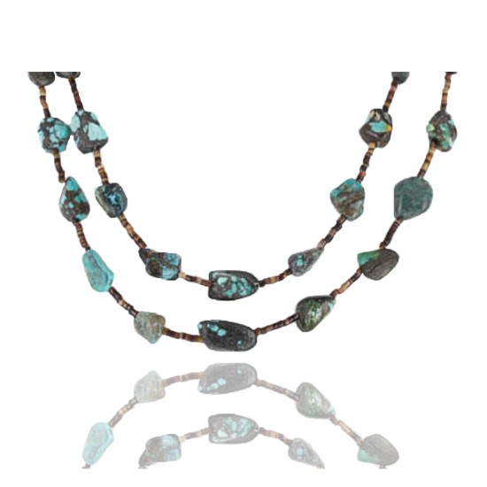 Certified Authentic 2 Strand Navajo .925 Sterling Silver and ST Turquoise Native American Necklace 15838-2 Certified Authentic 2 Strand Navajo .925 Sterling Silver and ST Turquoise Native American Necklace 15838-2
