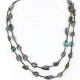 Certified Authentic 2 Strand Navajo .925 Sterling Silver and ST Turquoise Native American Necklace 15838-2