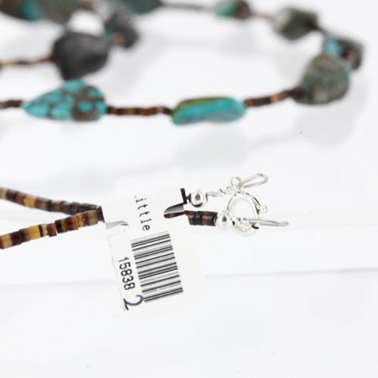 Certified Authentic 2 Strand Navajo .925 Sterling Silver and ST Turquoise Native American Necklace 15838-2 Certified Authentic 2 Strand Navajo .925 Sterling Silver and ST Turquoise Native American Necklace 15838-2