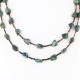 Certified Authentic 2 Strand Navajo .925 Sterling Silver and Turquoise Native American Necklace 15838-1