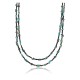 Certified Authentic 2 Strand Navajo .925 Sterling Silver and Turquoise Native American Necklace 15867-3