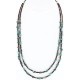 Certified Authentic 2 Strand Navajo .925 Sterling Silver and Turquoise Native American Necklace 15867-3