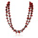 Certified Authentic 2 Strand Navajo .925 Sterling Silver Natural Turquoise and Coral Native American Necklace 750175