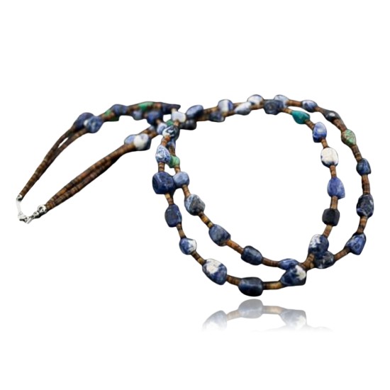 Certified Authentic 2 Strand Navajo .925 Sterling Silver Natural Turquoise and LAPIS Native American Necklace 370825592411 Certified Authentic 2 Strand Navajo .925 Sterling Silver Natural Turquoise and LAPIS Native American Necklace 370825592411
