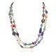 Certified Authentic 2 Strand Navajo .925 Sterling Silver Natural Turquoise Multicolor Native American Necklace 25263