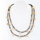 Certified Authentic 2 Strand Navajo .925 Sterling Silver Turquoise and Agate Native American Necklace 15835-11 Certified Authentic 2 Strand Navajo .925 Sterling Silver Turquoise and Agate Native American Necklace 15835-11