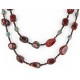 Certified Authentic 2 Strand Navajo .925 Sterling Silver Turquoise and Jasper Native American Necklace 15554-1