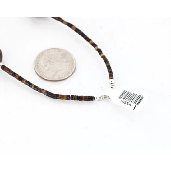 Certified Authentic 2 Strand Navajo .925 Sterling Silver Turquoise and Jasper Native American Necklace 15554-1 Certified Authentic 2 Strand Navajo .925 Sterling Silver Turquoise and Jasper Native American Necklace 15554-1