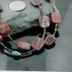Certified Authentic 2 Strand Navajo .925 Sterling Silver Turquoise and Jasper Native American Necklace 15777-34