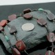 Certified Authentic 2 Strand Navajo .925 Sterling Silver Turquoise and Jasper Native American Necklace 15777-34