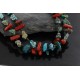 Certified Authentic 2 Strand Navajo .925 Sterling Silver Turquoise and Jasper Native American Necklace 370984153994