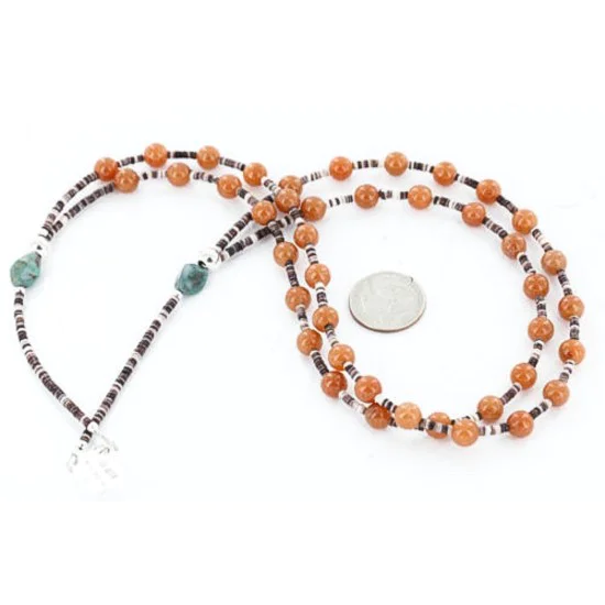 Certified Authentic 2 Strand Navajo .925 Sterling Silver Turquoise Carnelian 544 Native American Necklace 390842233020 Certified Authentic 2 Strand Navajo .925 Sterling Silver Turquoise Carnelian 544 Native American Necklace 390842233020