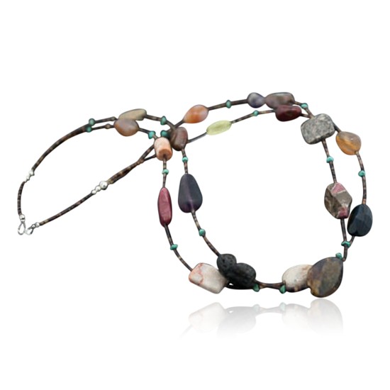 Certified Authentic 2 Strand Navajo .925 Sterling Silver Turquoise Jasper Native American Necklace 370875932983 Certified Authentic 2 Strand Navajo .925 Sterling Silver Turquoise Jasper Native American Necklace 370875932983