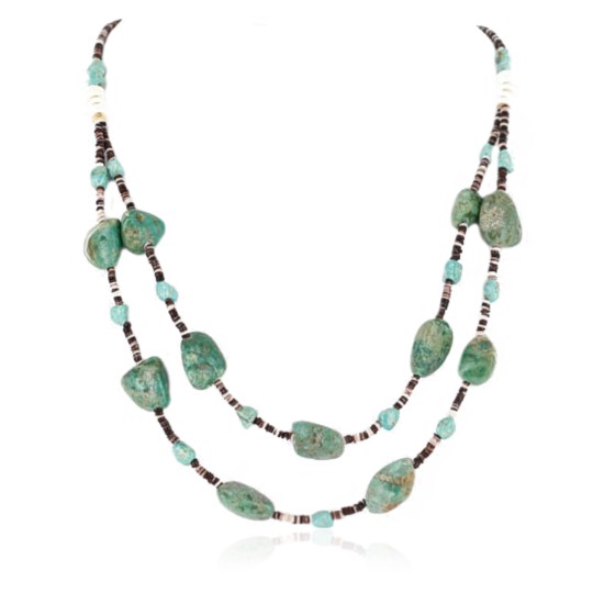 Certified Authentic 2 Strand Navajo .925 Sterling Silver Turquoise Native American Necklace 371068530011 Certified Authentic 2 Strand Navajo .925 Sterling Silver Turquoise Native American Necklace 371068530011