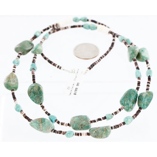 Certified Authentic 2 Strand Navajo .925 Sterling Silver Turquoise Native American Necklace 371068530011 Certified Authentic 2 Strand Navajo .925 Sterling Silver Turquoise Native American Necklace 371068530011