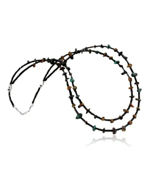 Certified Authentic 2 Strand Navajo .925 Sterling Silver Turquoise Native American Necklace 390662448171