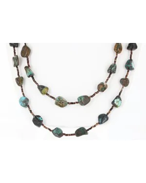 Certified Authentic 2 Strand Navajo .925 Sterling Silver Turquoise Native American Necklace 390754340347