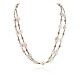 Certified Authentic 2 Strand Navajo .925 Sterling Silver White Howlite Tigers Eye Native American Necklace 17047-3