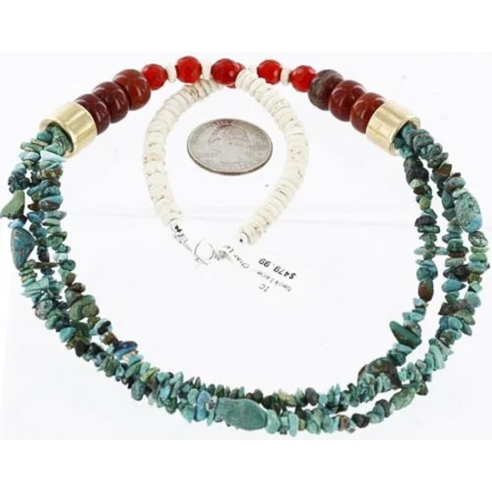 Certified Authentic 3 Strand Navajo .925 Sterling Silver 12kt Gold Filled Turquoise Native American Necklace 371054109786 Certified Authentic 3 Strand Navajo .925 Sterling Silver 12kt Gold Filled Turquoise Native American Necklace 371054109786
