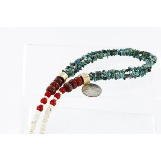 Certified Authentic 3 Strand Navajo .925 Sterling Silver 12kt Gold Filled Turquoise Native American Necklace 371054109786 Certified Authentic 3 Strand Navajo .925 Sterling Silver 12kt Gold Filled Turquoise Native American Necklace 371054109786