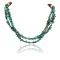 Certified Authentic 3 Strand Navajo .925 Sterling Silver 12kt Gold Filled Twisted Turquoise Native American Necklace 750130-101
