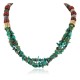 Certified Authentic 3 Strand Navajo .925 Sterling Silver 12kt Gold Filled Twisted Turquoise Native American Necklace 750134
