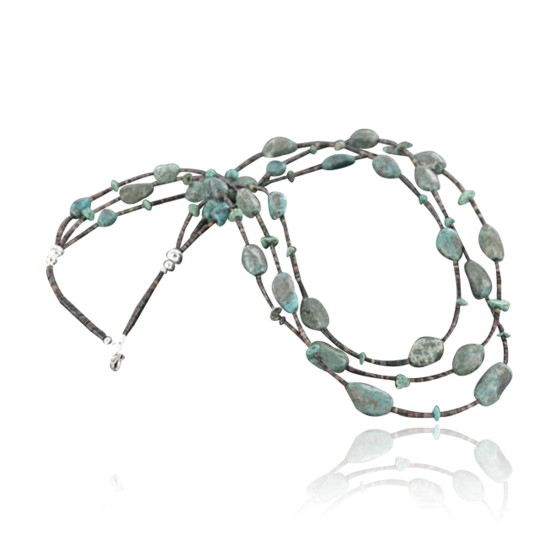 Certified Authentic 3 Strand Navajo .925 Sterling Silver and Turquoise Native American Necklace 370953594665 Certified Authentic 3 Strand Navajo .925 Sterling Silver and Turquoise Native American Necklace 370953594665