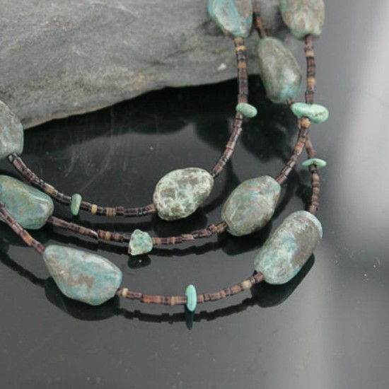 Certified Authentic 3 Strand Navajo .925 Sterling Silver and Turquoise Native American Necklace 370953594665 Certified Authentic 3 Strand Navajo .925 Sterling Silver and Turquoise Native American Necklace 370953594665