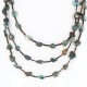 Certified Authentic 3 Strand Navajo .925 Sterling Silver and Turquoise Native American Necklace 371062050272