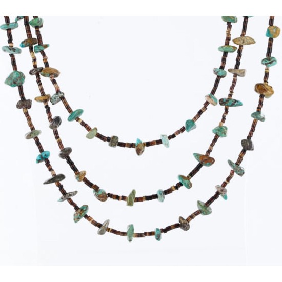 Certified Authentic 3 Strand Navajo .925 Sterling Silver and Turquoise Native American Necklace 390773835298 Certified Authentic 3 Strand Navajo .925 Sterling Silver and Turquoise Native American Necklace 390773835298