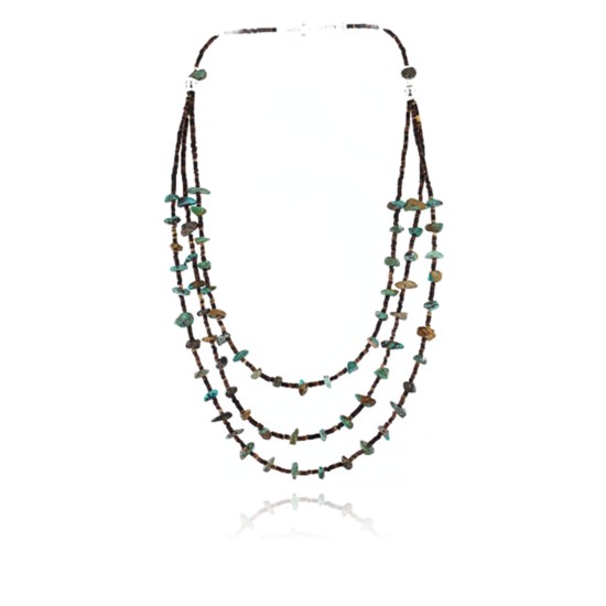 Certified Authentic 3 Strand Navajo .925 Sterling Silver and Turquoise Native American Necklace 390773835298 Certified Authentic 3 Strand Navajo .925 Sterling Silver and Turquoise Native American Necklace 390773835298