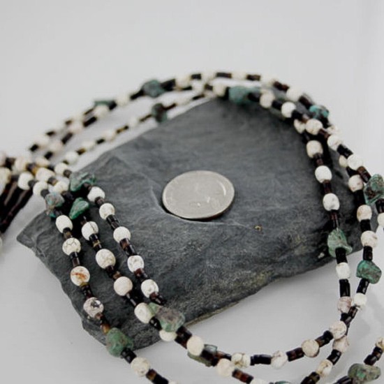 Certified Authentic 3 Strand Navajo .925 Sterling Silver and WHITE Turquoise Native American Necklace 390717736848 Certified Authentic 3 Strand Navajo .925 Sterling Silver and WHITE Turquoise Native American Necklace 390717736848