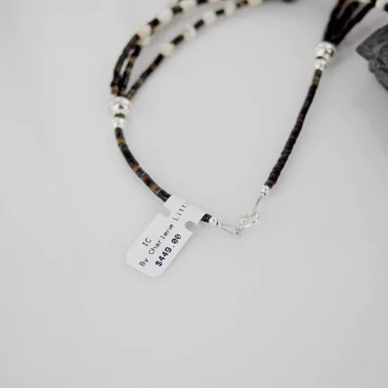Certified Authentic 3 Strand Navajo .925 Sterling Silver and WHITE Turquoise Native American Necklace 390717736848