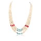 Certified Authentic 3 Strand Navajo .925 Sterling Silver Graduated Heishi and Coral Native American Necklace 15846-1