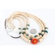 Certified Authentic 3 Strand Navajo .925 Sterling Silver Graduated Heishi and Coral Native American Necklace 371007815400