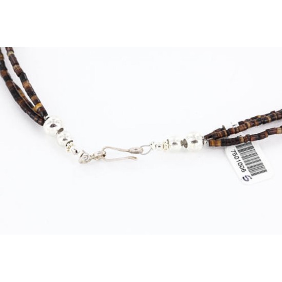 3 Strand Navajo .925 Sterling Silver Graduated Heishi and Coral Native American Necklace 390781366842 3 Strand Navajo .925 Sterling Silver Graduated Heishi and Coral Native American Necklace 390781366842