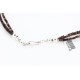 Certified Authentic 3 Strand Navajo .925 Sterling Silver Graduated Heishi and Coral Native American Necklace 390781366842
