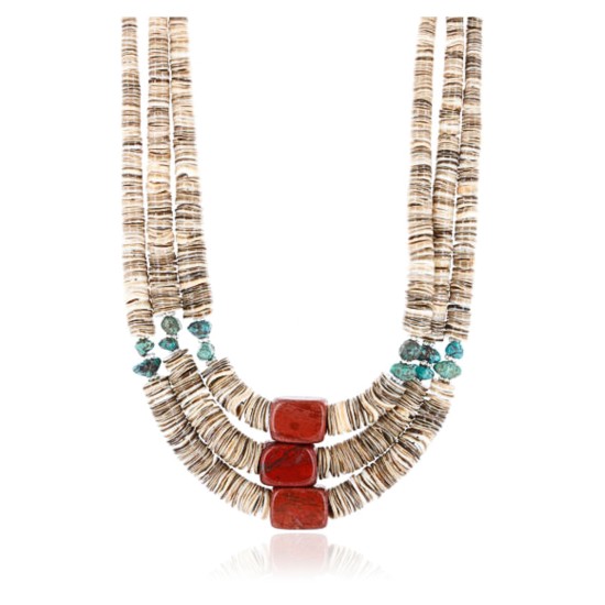 Certified Authentic 3 Strand Navajo .925 Sterling Silver Graduated Heishi and TURQUOISE Native American Necklace 390772850306 Certified Authentic 3 Strand Navajo .925 Sterling Silver Graduated Heishi and TURQUOISE Native American Necklace 390772850306