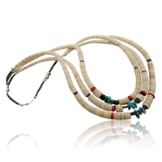 Certified Authentic 3 Strand Navajo .925 Sterling Silver Graduated Melon Shell and Coral Native American Necklace 370974617429 Certified Authentic 3 Strand Navajo .925 Sterling Silver Graduated Melon Shell and Coral Native American Necklace 370974617429