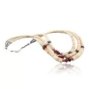 Certified Authentic 3 Strand Navajo .925 Sterling Silver Graduated Melon Shell and Hematite Native American Necklace 370983998993