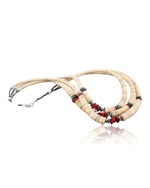 Certified Authentic 3 Strand Navajo .925 Sterling Silver Graduated Melon Shell and Hematite Native American Necklace 370983998993 Certified Authentic 3 Strand Navajo .925 Sterling Silver Graduated Melon Shell and Hematite Native American Necklace 370983998993
