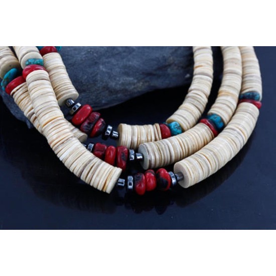 Certified Authentic 3 Strand Navajo .925 Sterling Silver Graduated Melon Shell and Hematite Native American Necklace 370983998993 Certified Authentic 3 Strand Navajo .925 Sterling Silver Graduated Melon Shell and Hematite Native American Necklace 370983998993