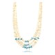 Certified Authentic 3 Strand Navajo .925 Sterling Silver Graduated Melon Shell and Turquoise Native American Necklace 371198380629