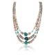 Certified Authentic 3 Strand Navajo .925 Sterling Silver Graduated Melon Shell and Turquoise Native American Necklace 390757191382