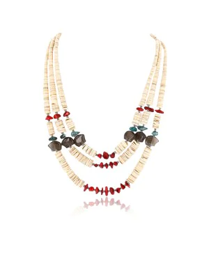 Certified Authentic 3 Strand Navajo .925 Sterling Silver Heishi and Coral Native American Necklace 390777368973 Certified Authentic 3 Strand Navajo .925 Sterling Silver Heishi and Coral Native American Necklace 390777368973