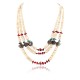 Certified Authentic 3 Strand Navajo .925 Sterling Silver Heishi and Coral Native American Necklace 390777368973