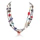 Certified Authentic 3 Strand Navajo .925 Sterling Silver Multicolor Stones Bear Fetish Native American Necklace 390775625715