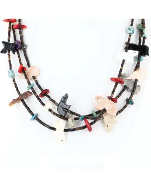 Certified Authentic 3 Strand Navajo .925 Sterling Silver Multicolor Stones Native American Necklace 390756923646 Certified Authentic 3 Strand Navajo .925 Sterling Silver Multicolor Stones Native American Necklace 390756923646