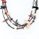 Certified Authentic 3 Strand Navajo .925 Sterling Silver Multicolor Stones Native American Necklace 390756923646
